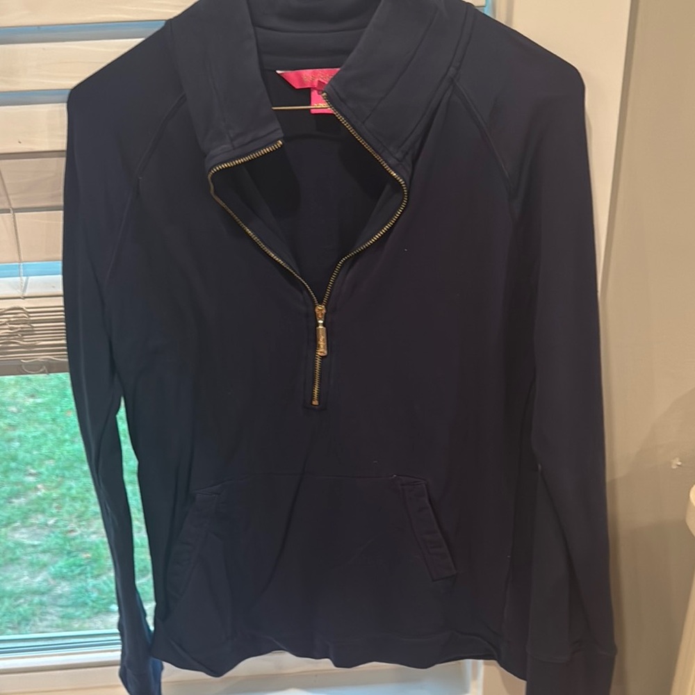 Lilly Pulitzer Navy Pullover with Gold Accents